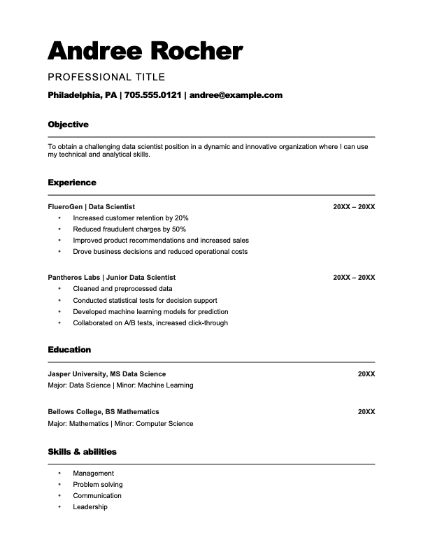 ATS bold classic resume